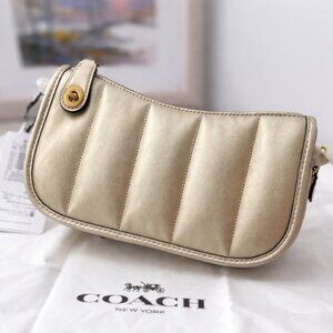 Coach Originals Quilties™ Quilted Leather Swinger 20 – Metallic Soft Gold